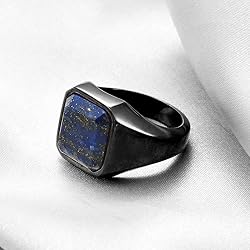 MYNENEY 14K Gold/Silver Plated Square Signet Ring