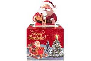 BANNOVELLA Money Box for Christmas Money Box Cash Pull, Surprise Money Gift Boxes for Kids Adults with 30 Pcs Transparent Bags - Fun Ways to Give Cash as A for Your Loved Ones Box - Red -03-1pcs