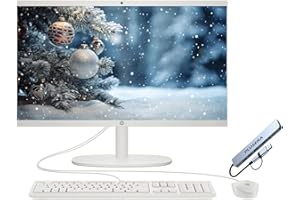 HP 21.5" FHD All-in-One Desktop Computer, 32GB RAM 1.2TB Storage (1TB SSD + 256GB Docking Station Set), Dual-Core Intel Celeron, Windows 11 Pro with Microsoft Office Lifetime Suite, Keyboard & Mouse