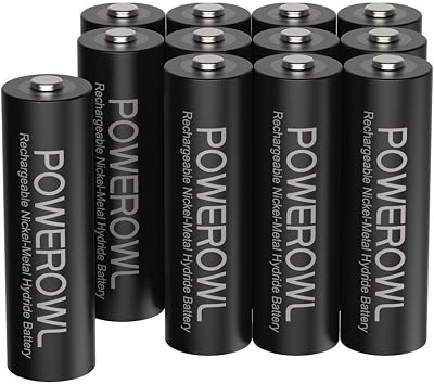 POWEROWL AA Rechargeable Battery 2800mAh NiMH 12 Pack 1.2V High Capacity