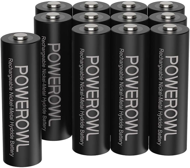 POWEROWL AA Rechargeable Battery 2800mAh NiMH 12 Pack 1.2V High Capacity