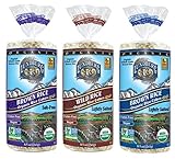Lundberg Organic Gluten-Free Vegan Rice Cakes 3 Flavor Variety Bundle: (1) Brown Rice Lightly Salted, (1) Brown Rice Salt-Free, and (1) Wild Rice Lightly Salted, 8.5 Oz. Ea. (3 Total)