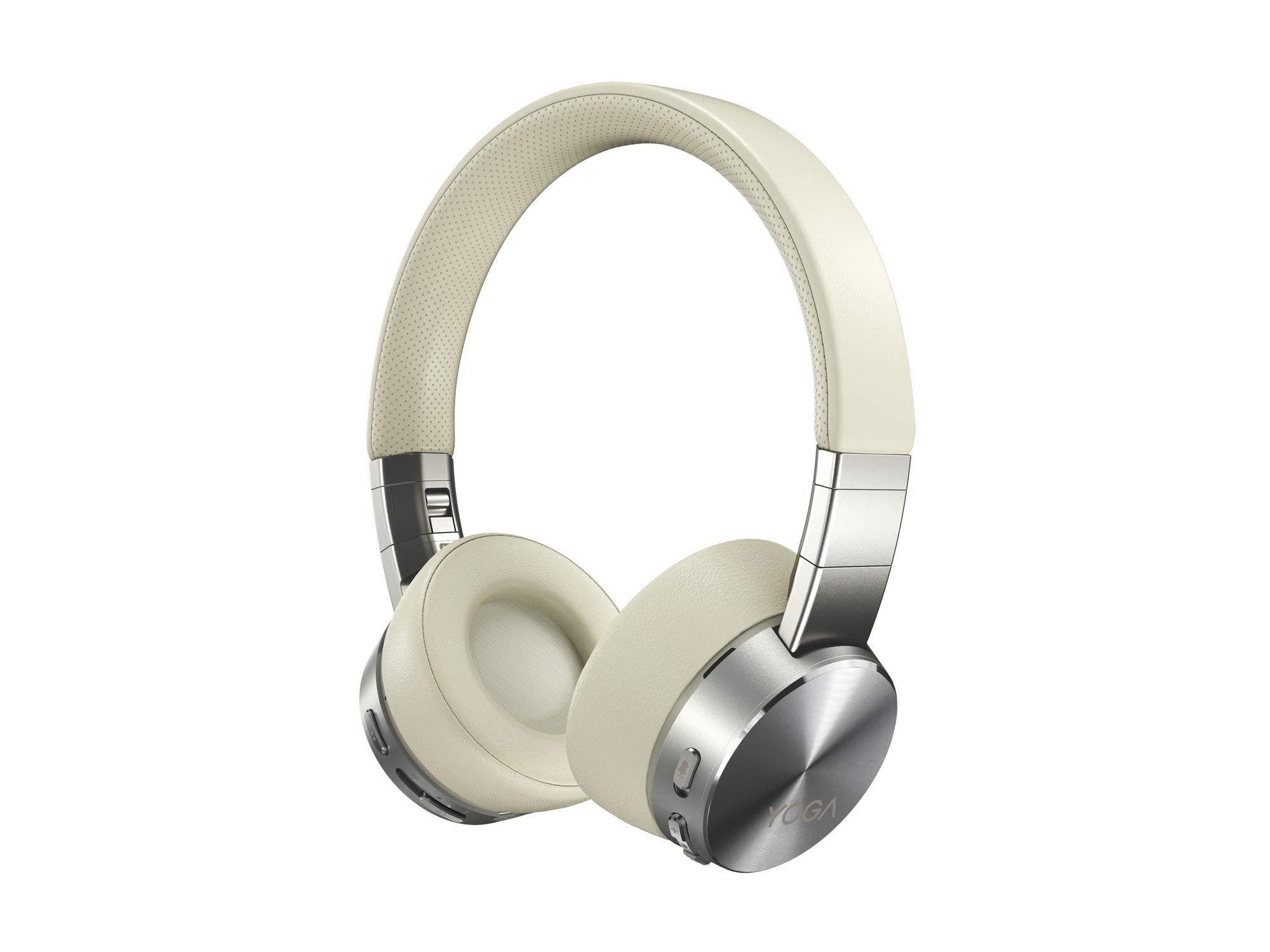 Lenovo Yoga Bluetooth Headphones On-Ear with Active Noise Cancelling (ANC) - 14 hours playback (ANC off) under Bluetooth connection, Lightweight, Wireless, PC or Mobile Phone (Mica color)