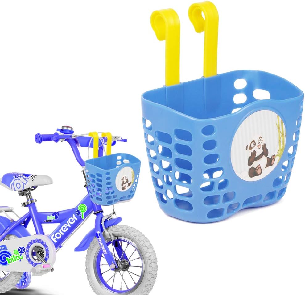 Fvstar Kid's Bike Basket Cute Cartoon Pattern Bicycle Front Handlebar Basket Kids Bicycle Hanging Carrier