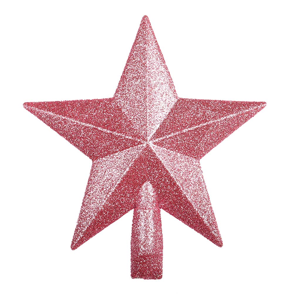 Christmas Tree Topper, Christmas Tree Star Topper Sparkle Star Glittering Tree Topper Decoration Decorations Ornaments for Party Home Decor (Pink)
