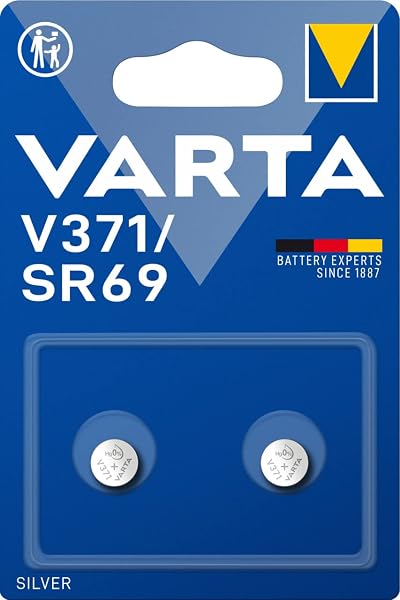 Varta SR69/V371 Battery Pack of 2 – Silver Oxide Coin 30mAh 1.55V