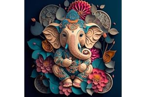 ajepon Elephant Diamond Painting Kits for Adults-Diamond Art Kits for Elephants, Hindu Elephant Gem Art Kits for Adults for Gift Home Wall Decor (14x14inch)