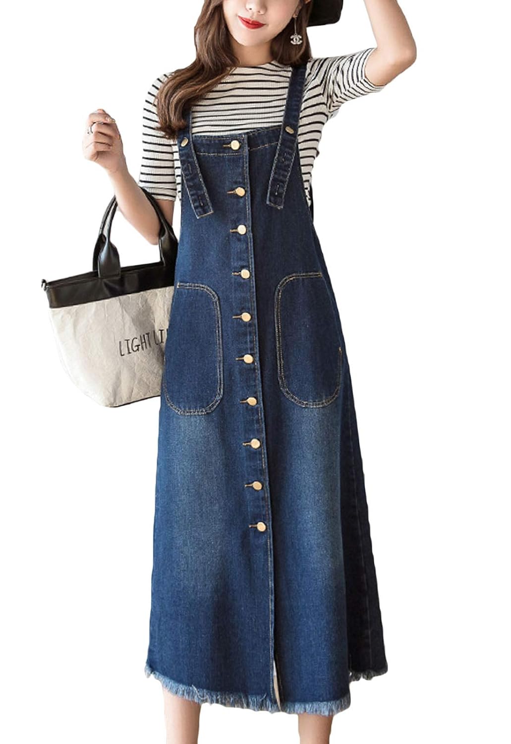 womens midi pinafore dress