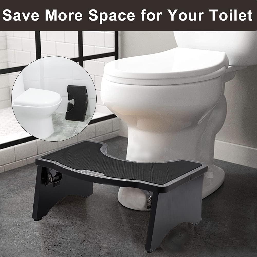 StrongTek 7 Inch Wooden Squatting Toilet Stool Collapsible Toilet Potty Stool for Bathroom, Men, Women (Espresso): Health & Personal Care