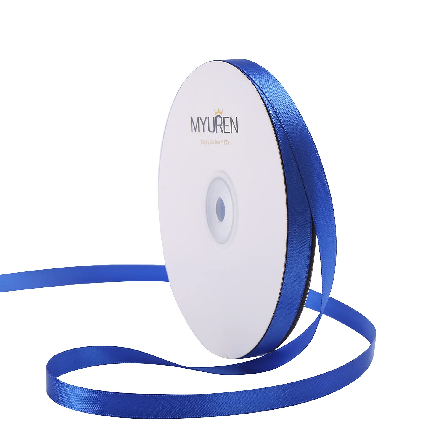 10mm Solid Satin Ribbon Royal Blue Double Face Satin Ribbon for Crafts, Gift Wrapping，Party Favor， Baby Shower，Invitation Embellishments，DIY Hair Accessories (45 Meters)