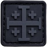 Jerusalem Cross PVC Morale Patch &ndash; Mini Holy Cross Subdued Tactical Morale Patch