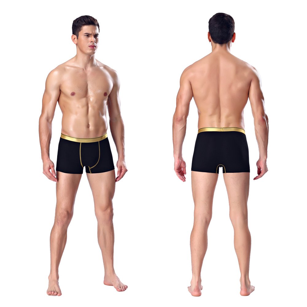 BRIGHT GG Mens Underwear Boxer Briefs Men Pack Soft Modal Cotton Healthy Breathable Underwear Spandex (M, Black)