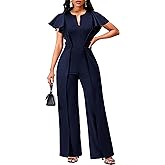 sexycherry Formal Jumpsuit for Women Dressy Elegant Long Straight Pants Jumpsuits for Party Club with Zipper