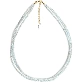 Gempires Multi Layered Beaded Necklace Handmade Gemstone Crystal Jewelry Hypoallergenic Non Tarnish 18 Inch Gold Plated Lightweight Choker Necklaces For Women