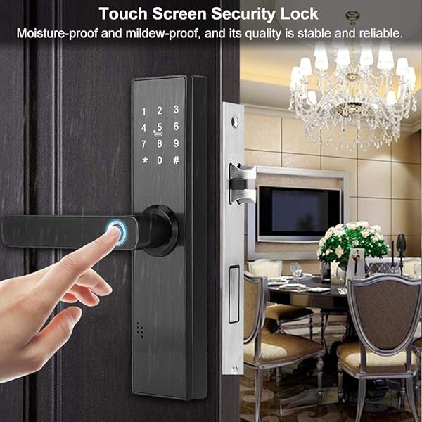 JJ Accessory Touchscreen Smart Lock WiFi Touch Screen Fingerabdruck Passwort IC Karte Smart Trschloss mit mechanischem Schlssel fr Tuya