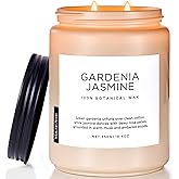 M&SENSE Gardenia Jasmine Scented Candle, 110 Hours Slow Burning Clean Non Toxic 19.4oz 2 Wicks Aromatherapy Candle for Housewarming Gifts, Long Lasting Fragrance for Bath & Office