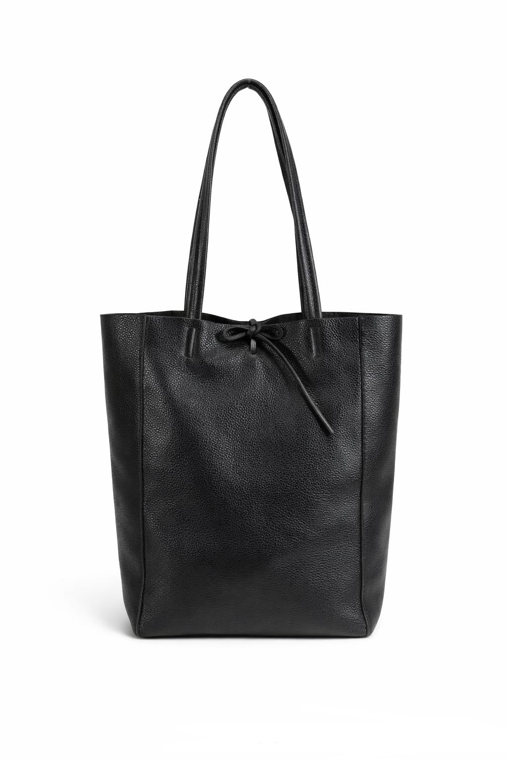 LeahWard Women's Genuine Italian Hand Made Leather Shoulder Bags, A4 College School Work Business Bags (Black)