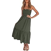 ZESICA Women's Summer Boho Strapless Maxi Dress 2026 Casual Off Shoulder Smocked Flowy A Line Beach Holiday Long Dresses