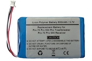 STARNOVO 800mAh 3.7V Replacement Battery For Garmin Pro 70 Trashbreaker Pro 550 Trashbreaker ,Pro Trashbreaker , Pro 70 Receiver , PT 10 , TB 10, Pro 550 dog training, Sport Pro Transmitter ( 361-00056-09 )