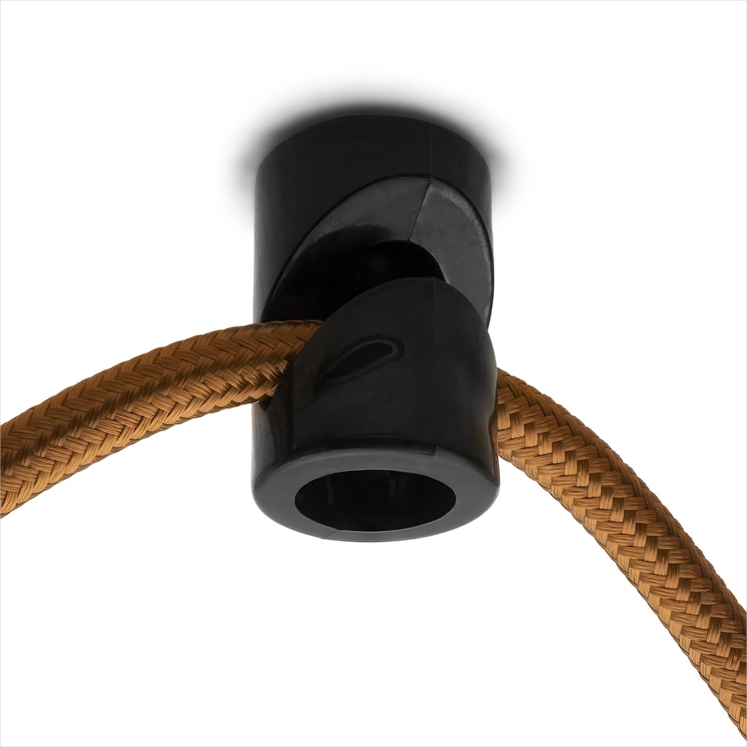 Amarcords - 10 ceiling hook decentralizers for lamps and suspensions. Vertical drop-down ceiling hook with visible cable adjustment - BLACK electric cable decentralizer