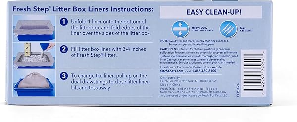 FRESH STEP DRAWSTRING LARGE LITTER BOX LINERS | HEAVY DUTY LINERS FOR CAT LITTER BOX | SCENTED & UNSCENTED AVAILABLE | QUICK & EASY CLEANUP, UNSCENTED, JUMBO – 3 PACK