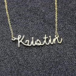 Awegift Personalized Name Necklace 18K Gold Plated