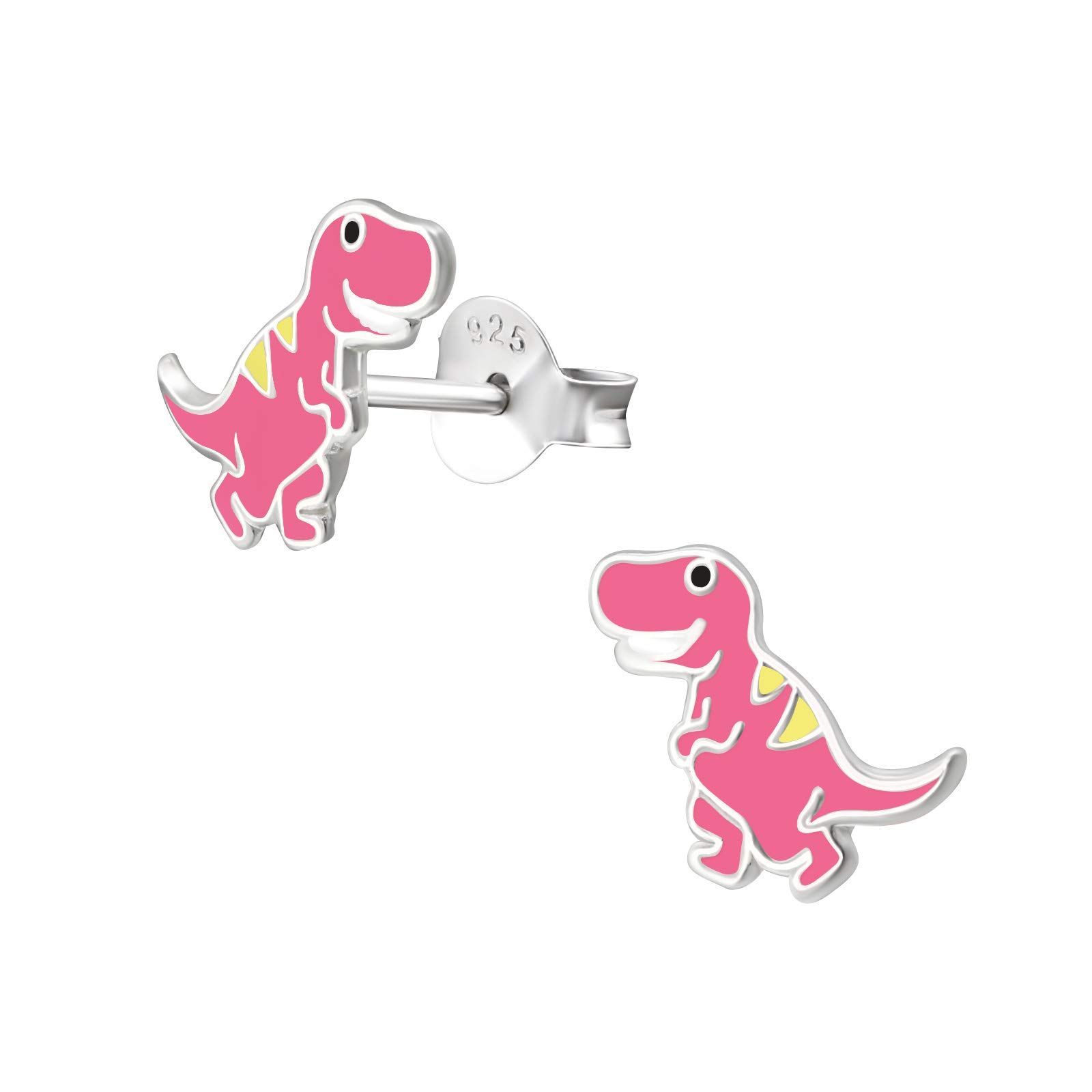 925 Sterling Silver Lightweight Hollow-Back Dinosaur Stud Earrings for Women & Girls – Cute Fantasy Jewellery Gift Boxed
