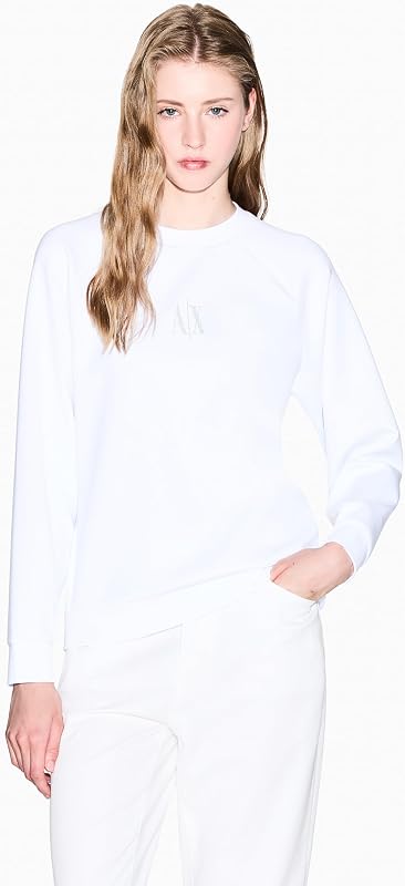 Sweat-Shirt à col Rond pour Femme, Motif Icon Project, Logo Brillant, Blanc Optique, Taille L, Blanc Optique., L
