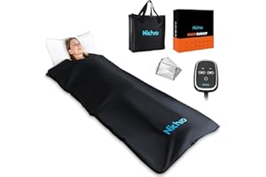 nichro Infrared Sauna Blanket, Double-layer Premium PU Leather, Skin-friendly Portable Sauna Blanket for Home Relaxation, Remote Control, 86°-167°F, 70×35''