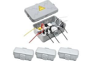 Hrensaw IP54 Large Outdoor Electrical Box w/ 8 Cable Seal Entry, Bundle w/ 3 Small Weatherproof Extension Cord Safety Box, Protect Power Strip, Timer Outlet Plug, Holiday Lights Decoration, Grey