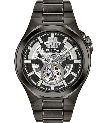 Bulova Relógio analógico masculino de quartzo com pulseira de aço