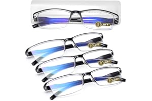 LUFF 4Pcs Anti-Blue-ray Reading Glasses Portable Ultra-Light Readers (1.25X)