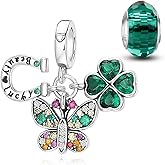 HappyStar 925 Sterling Silver Charm fits Pandora Bracelets Necklace，Pendants DIY Jewelry Gift For Women（With one Spacer Bead Charms）