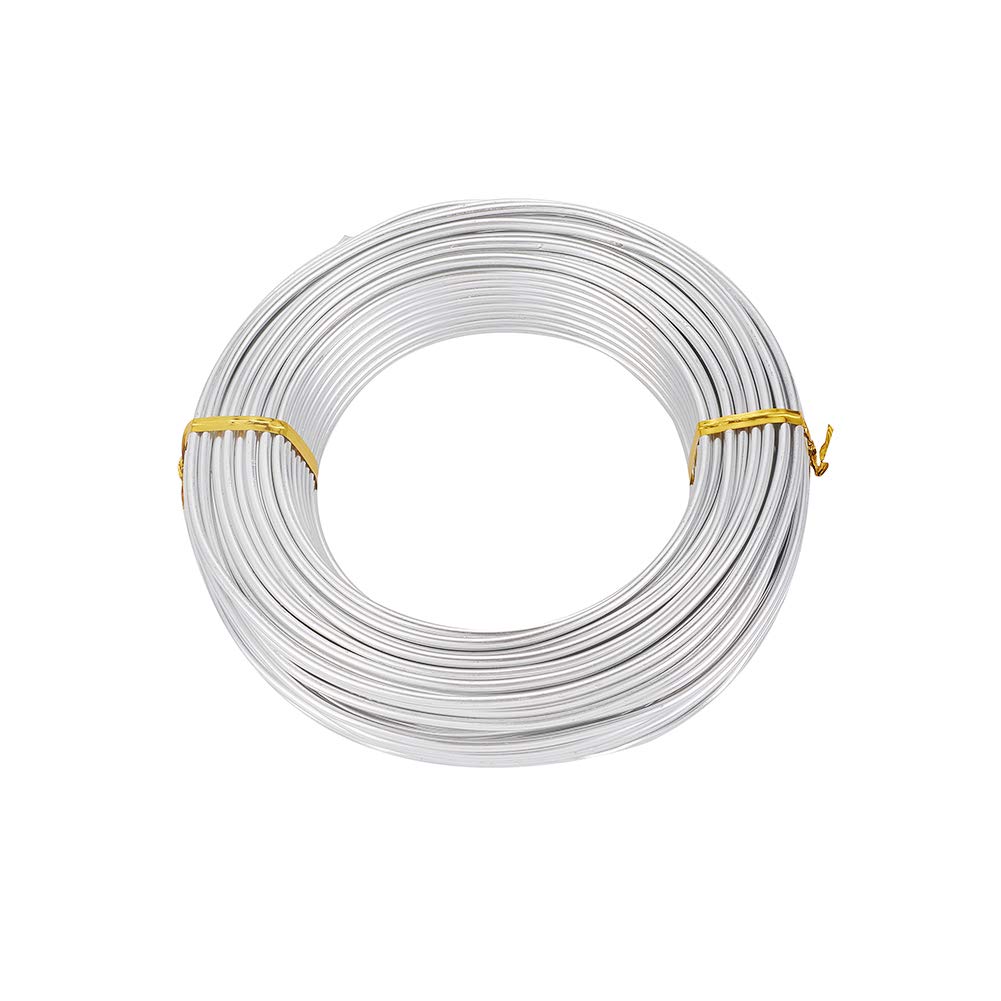 Beadthoven 9 Gauge (3mm) Silver Aluminum Craft Wire 82 FT Bendable Flexible Metal Beading Wire for Jewelry Making Wrapping Floral Sculpting
