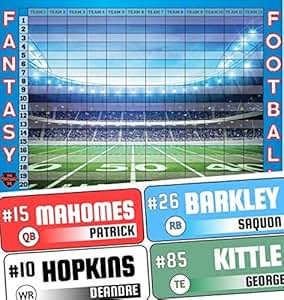 Amazon.com : Fantasy Football Draft Board 2019 Kit - Color Rush Labels & Draft Board - Draft Kit ...