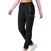 Phophila Women's Hiking Pants Outdoor Lightweight Quick Dry Water Resistant UPF 50+ Elastic Waist Cargo Pants Zipper Pockets