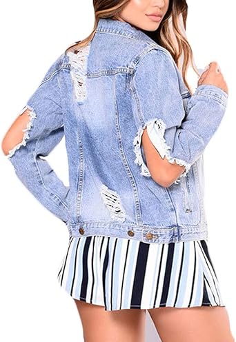 ripped cropped denim jacket