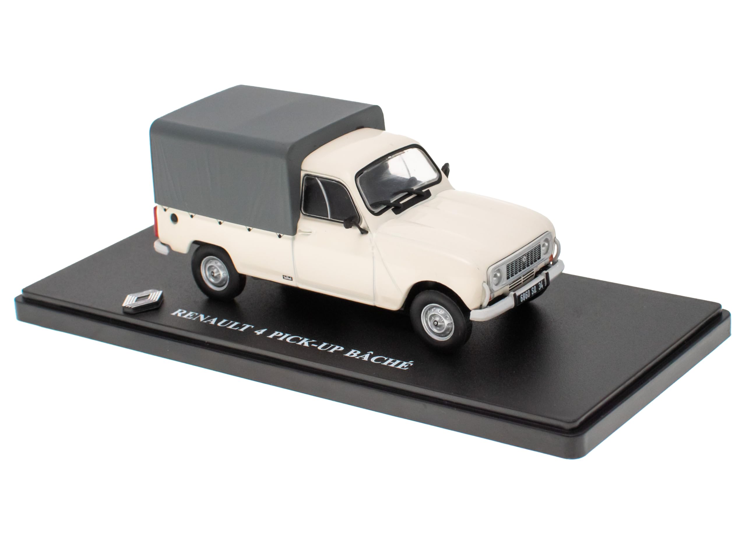 OPO 10 - 1:43 miniature car compatible with RENAULT 4 PICK-UP BACHE - Hachette IXO R4 4L - 4L050