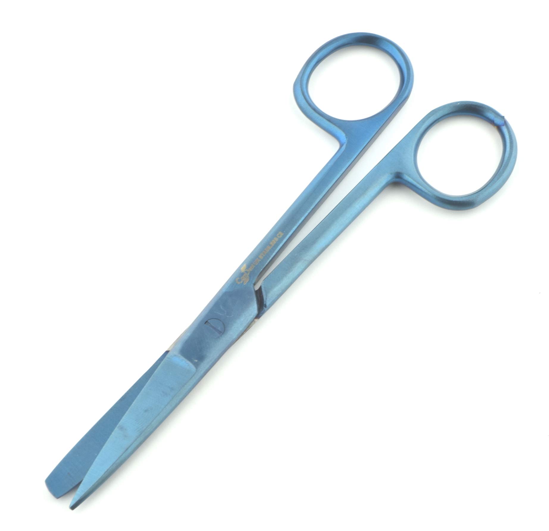Dressing Scissors First aid Vet All-Purpose Scissors Sharp/Blunt 5"Stainless Steel Autoclavable Plasma Coated in 4 Colors (Blue Coated)