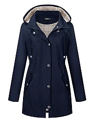 LOMON Women Rain Jacket Lightweight Hooded Jackets