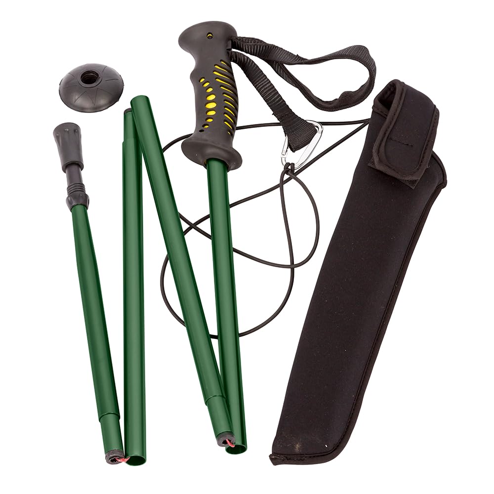 Snowbee Unisex Prestige Folding Wading Staff, Silver Black, One Size UK