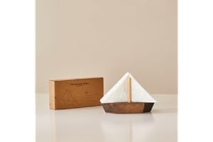 HMC Wooden Sailboat Napkin Holder – The Smooth Sailor Nautical Tabletop Dispenser for Coastal Home & Kitchen Décor, Durable W