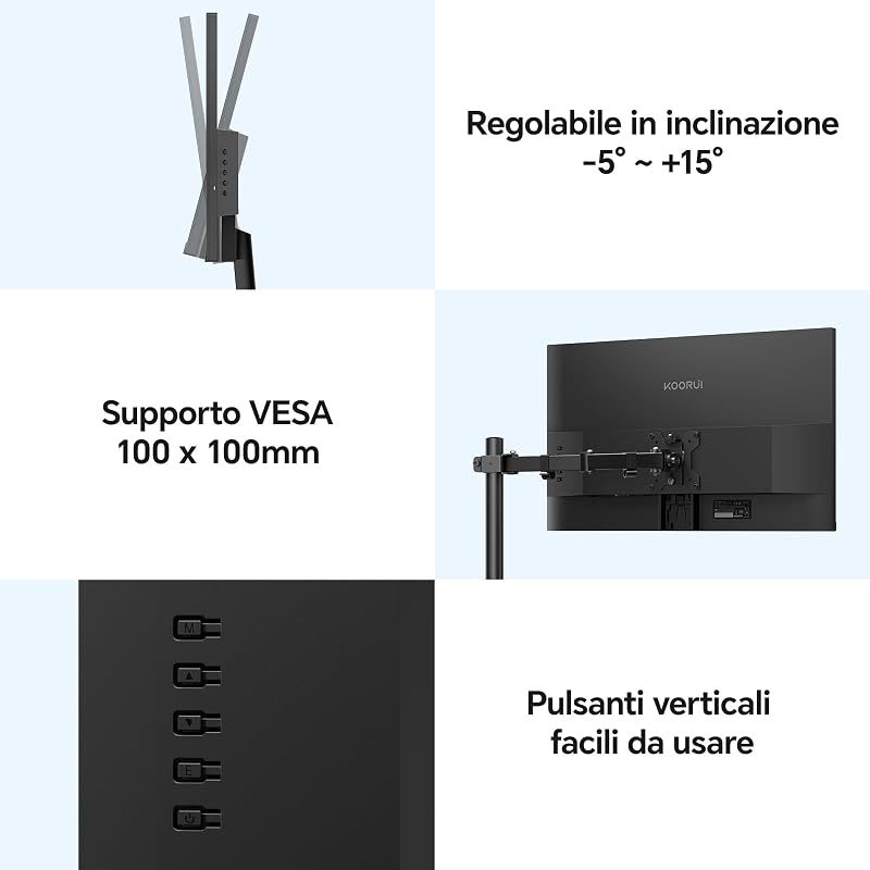 Monitor Ufficio 24 Pollici VA FHD 100Hz Eye Care Schermo E2412F