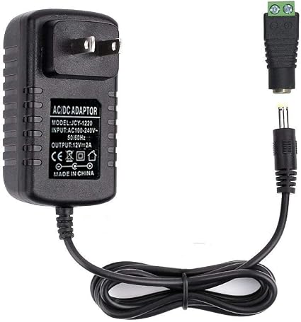 Veedoo Universal 12v Dc Power Adapter 12 Volt Led Strip Lights Power Supply 2a 24w Wall Mounted Ac110v To Dc12v Switching Transformers With 5 5 2 1 Dc Female Barrel Connector To Screw Adaptor Amazon Com