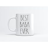 FundingCharlee Best Baba Ever Coffee Mug - Font Rae Dunn Inspired Style Father's DayMother's Day Family For Birthday Present The 11oz, White, FJAJFC5EJT-11oz