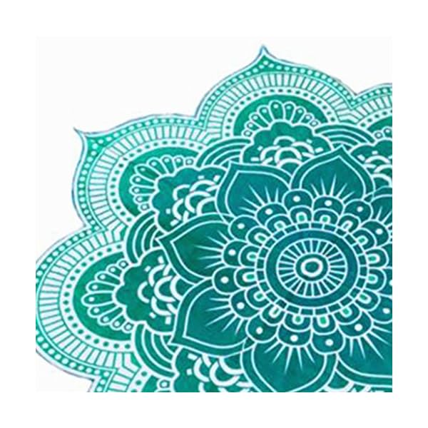 Tapiz Tiro Estera de Yoga Colcha Dormitorio Hippie Mandala Estilo de Bohemio Redonda - Verde | DeHippies.com