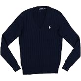 Polo Ralph Lauren Womens Cable Knit V-Neck Sweater