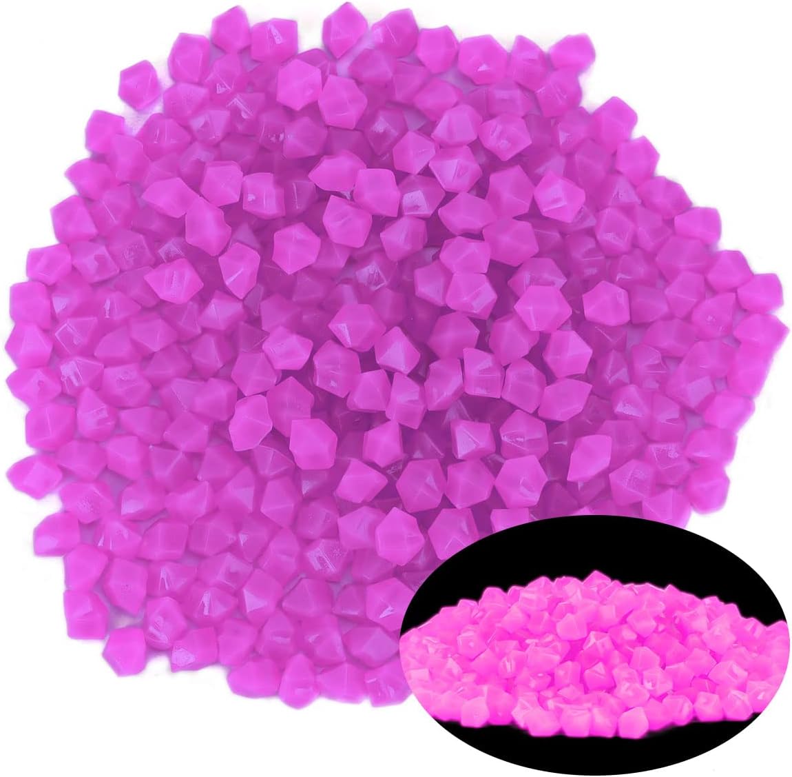 Hardscaping Materials - 600 PCS Decorative Stones Glow in the Dark Rocks, Garden Pebbles Rocks Luminous Stones Glow Rocks Powered by Light and Solar for Outdoor Decor Walkway Driveway Garden Fish Tank Halloween (Purple)