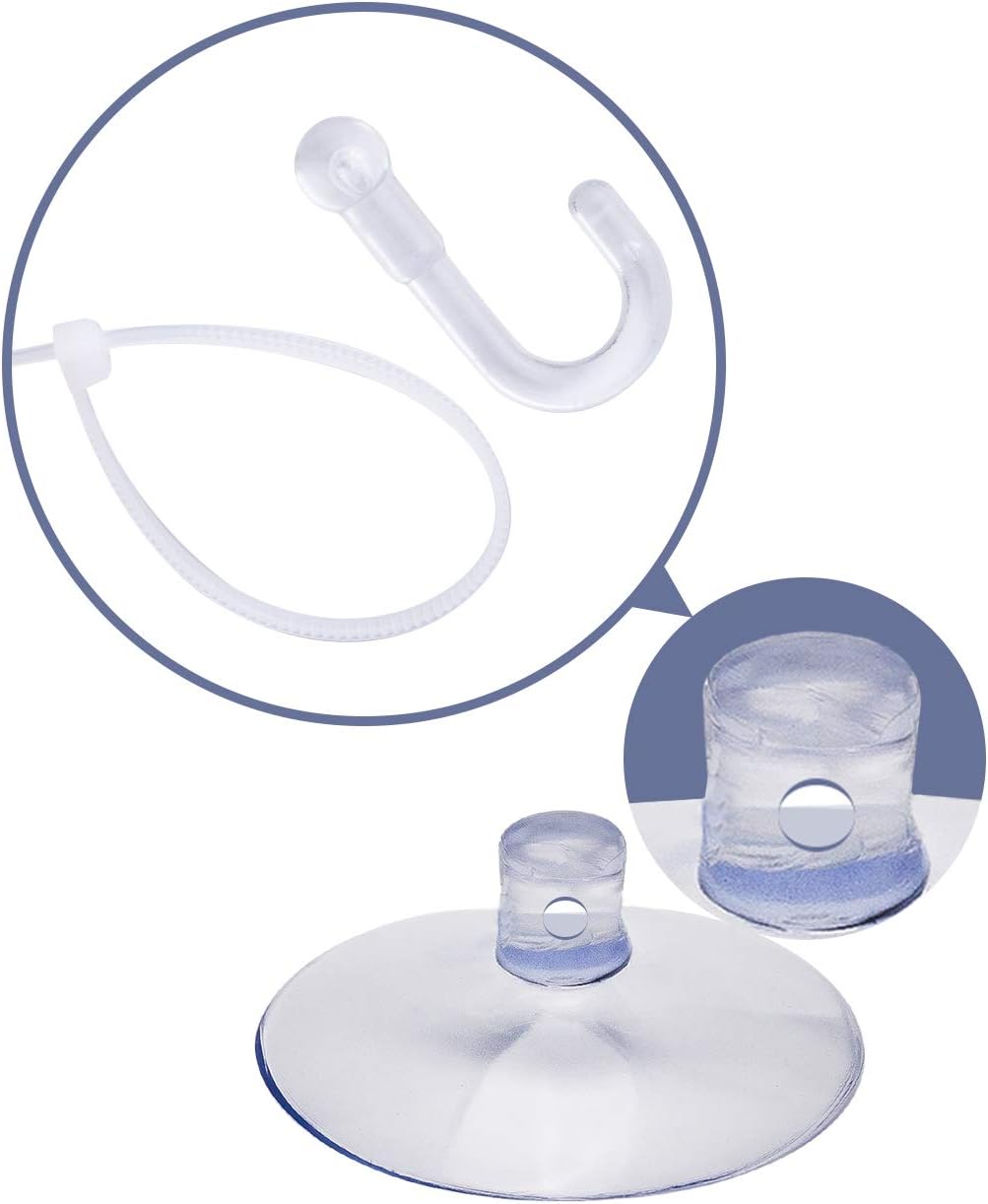 SAVITA 20 Pcs Aquarium Suction Cups Fish Tank Suction Hooks with Removable Hooks and 40 Adjustable Zip Ties for Aquarium Binding Moss Plants - Image 5