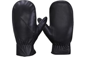 Men’s Leather Gloves Warm Lambskin Mittens Gloves winter fleece Lined